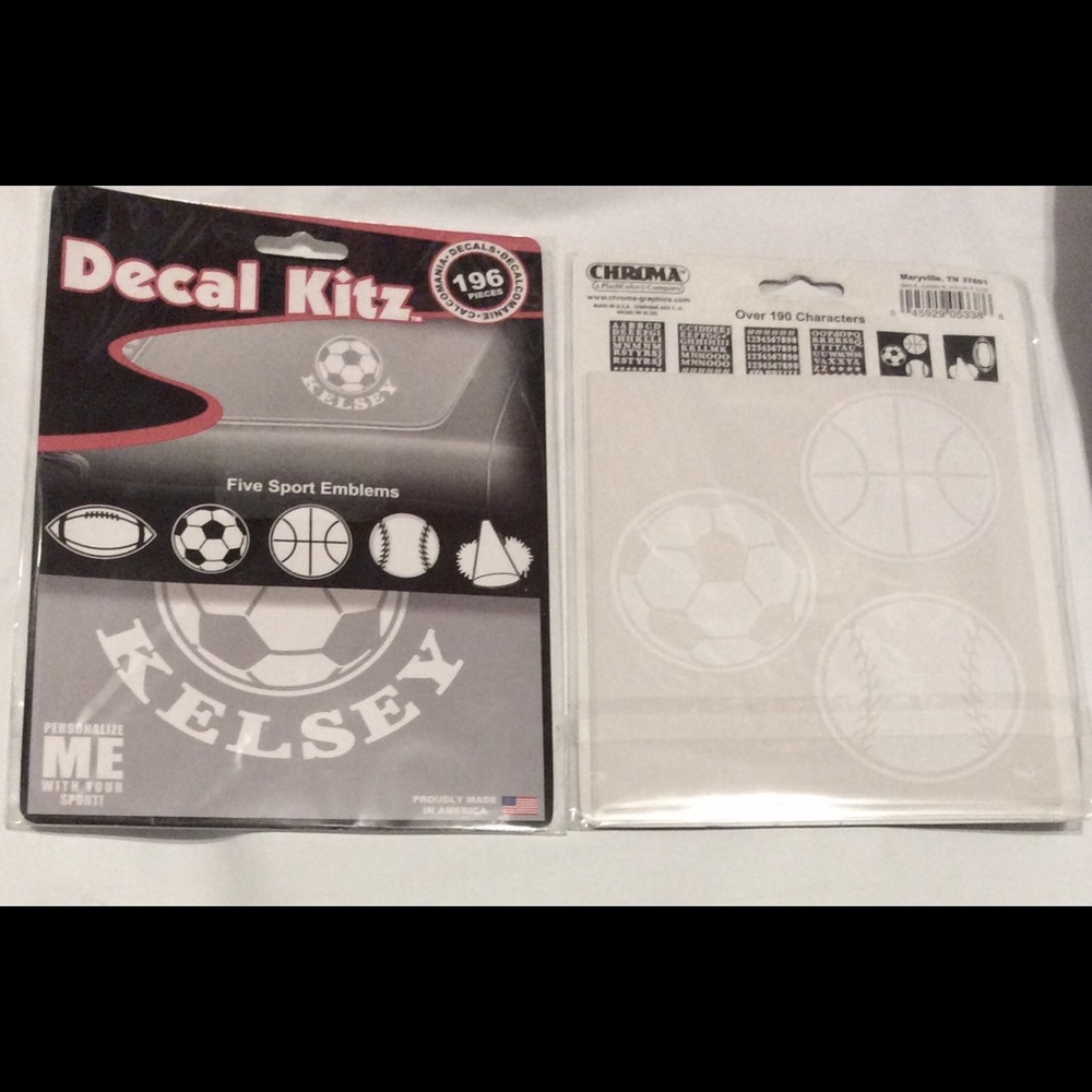 Auto Decal Kitz Sports Emblems Letters & Numbers